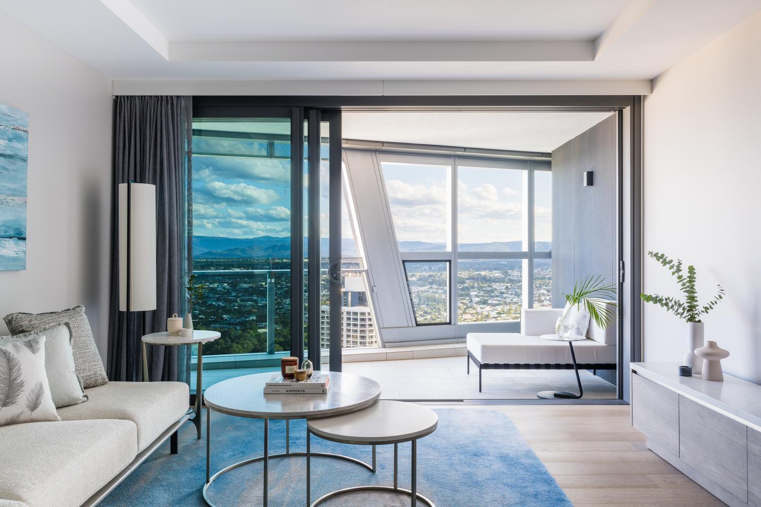 The Langham, Gold Coast And Jewel Residences Екстер'єр фото A living room at The Standard
